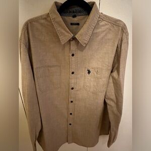 Tan Polo Button Up Size Large